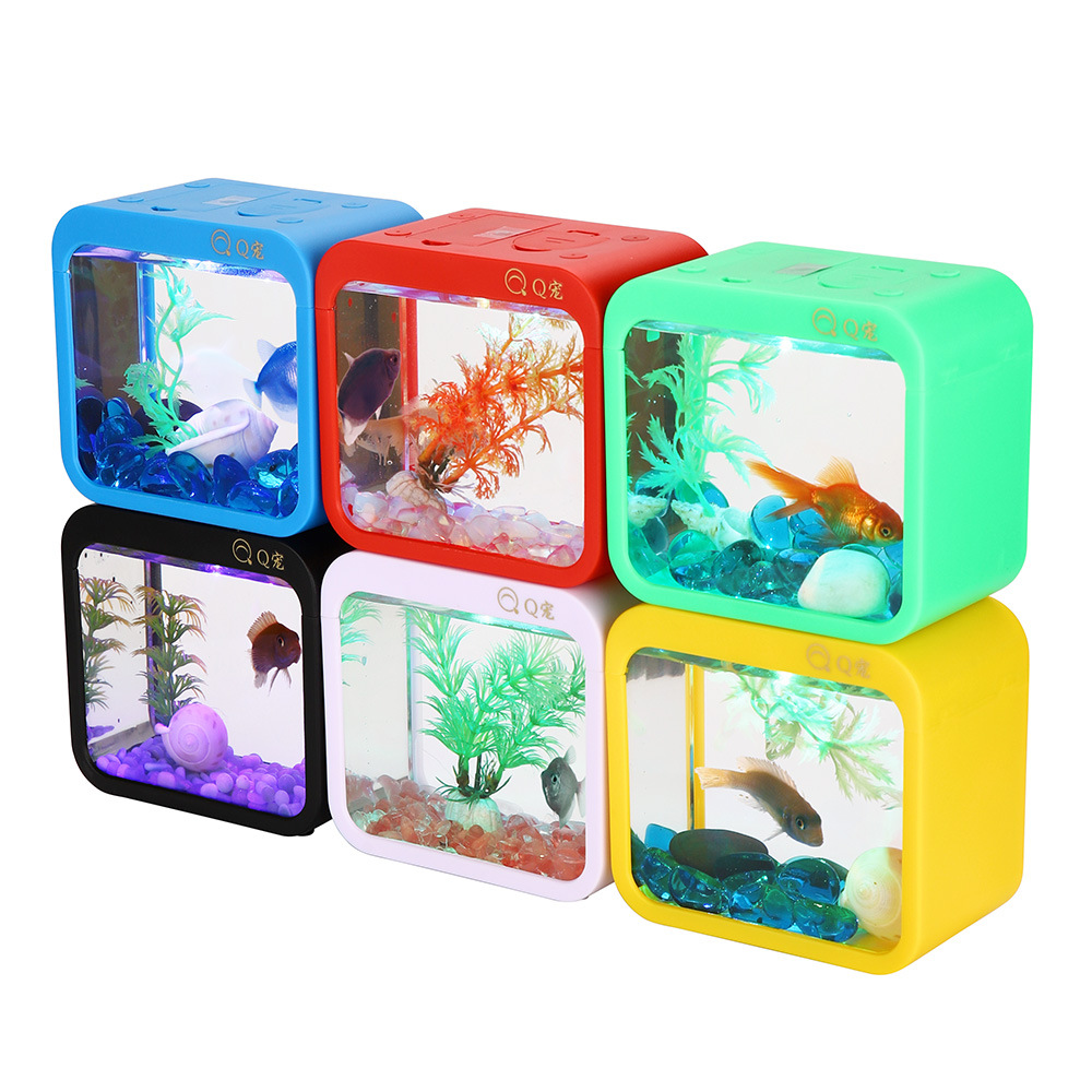 Aquarium Goldfish - Caixa criativa colorida betta com luz,