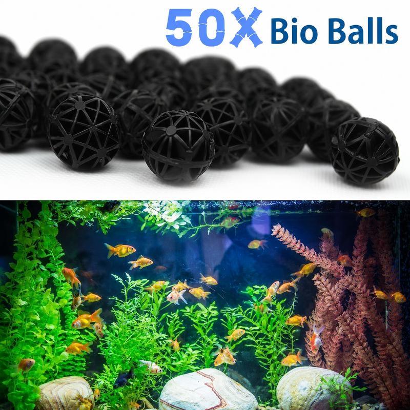 Fish Tank Filter Aquarium - 50 Peças de Bolas de Filtro
