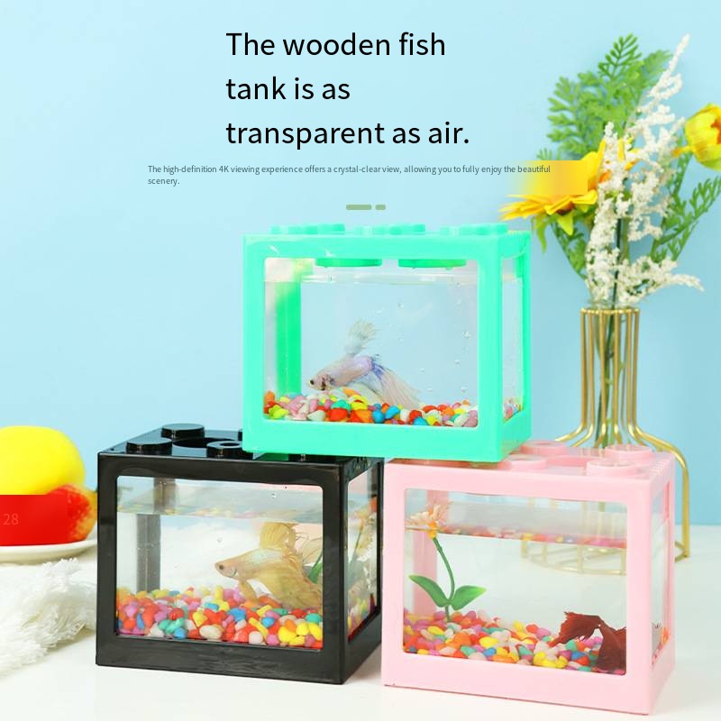 Mini Aquário em Forma de Bloco - Aquarium Goldfish avaliação e preço