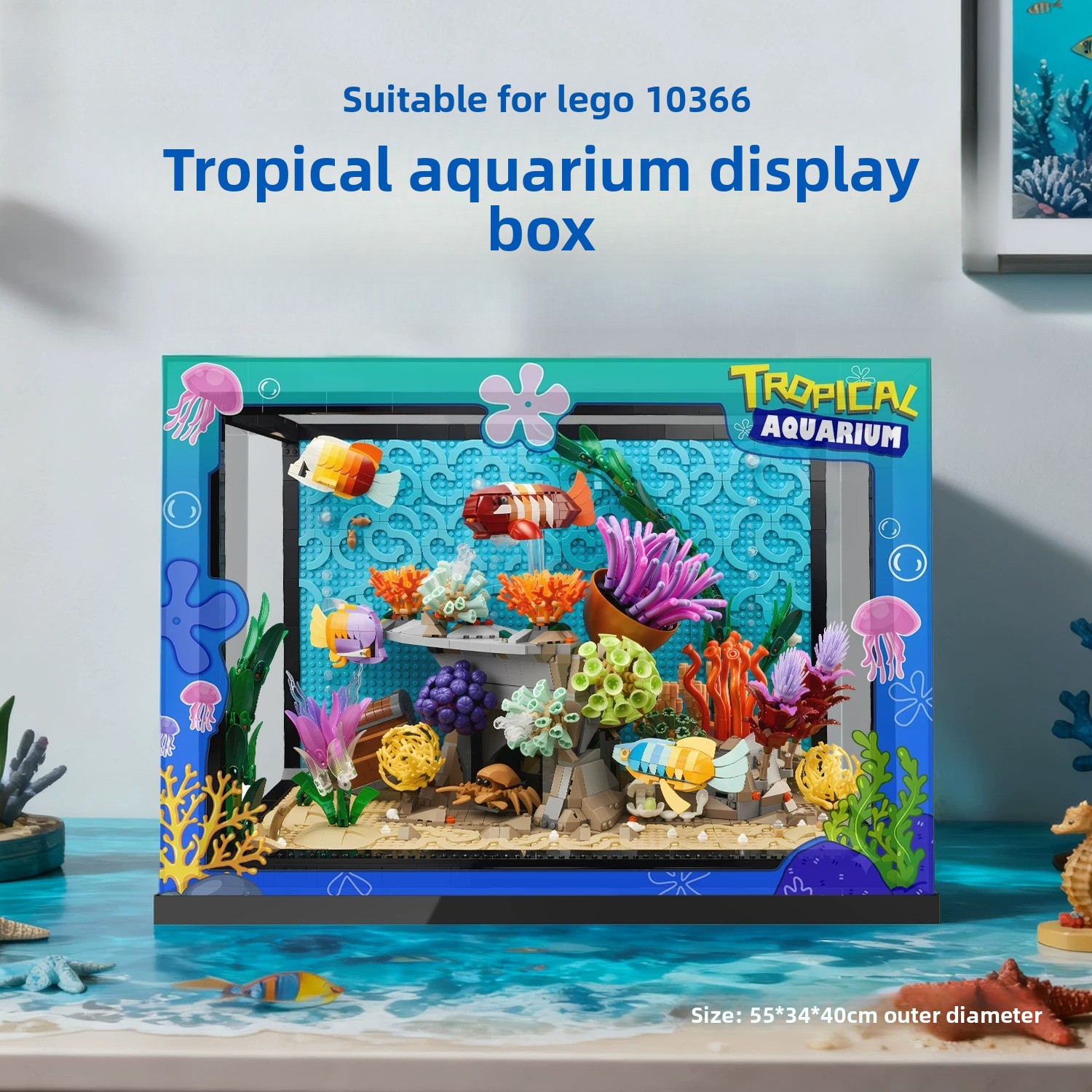 Caixa de acrílico transparente - Aquarium Fish Lego avaliação e preço