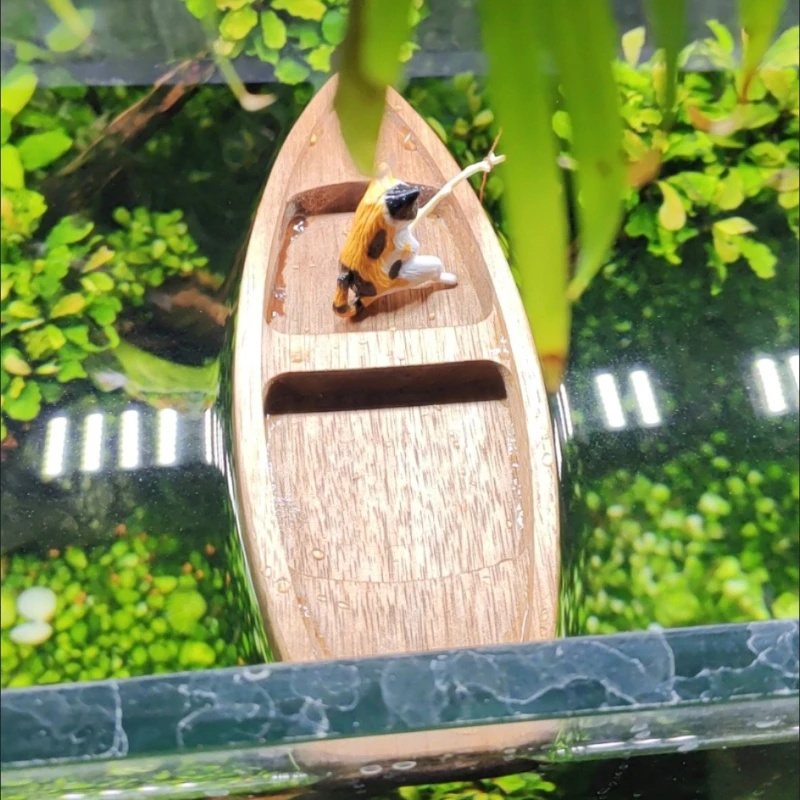 Barco de madeira feito à mão m - Aquarium Fish Tank Price avaliação e preço