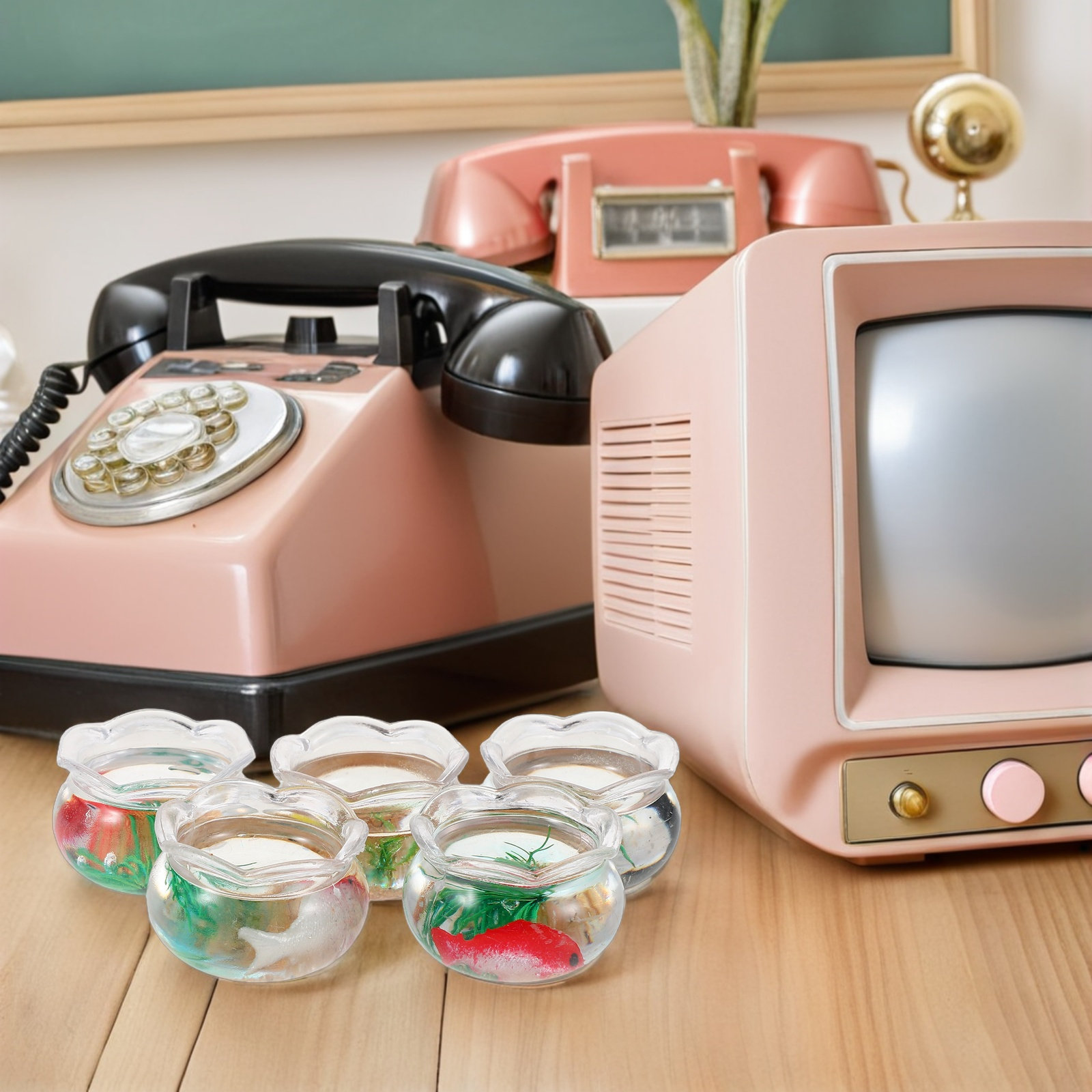 5 Peças Mini Aquário Redondo p - Aquarium Goldfish avaliação e preço