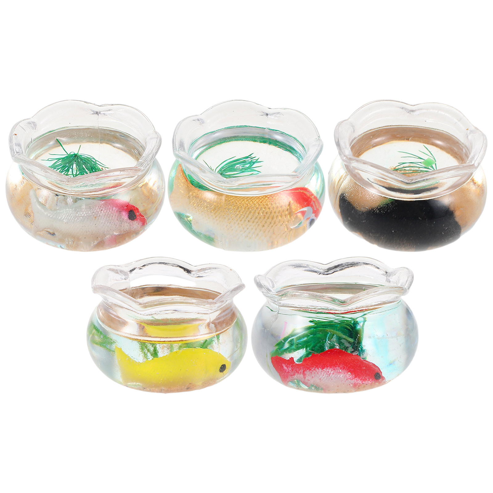 5 Peças Mini Aquário Redondo p - Aquarium Goldfish avaliação e preço